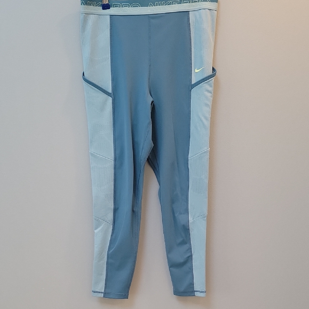 Nike Blue Two-Tone Athletic Leggings